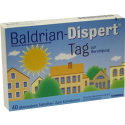 Eine Packung Baldrian-Dispert Tabletten zur Beruhigung am Tag.